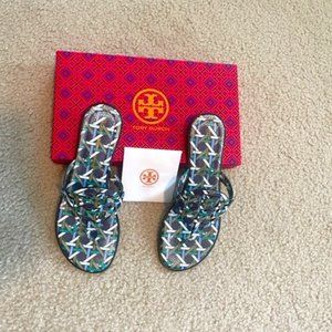 TORY BURCH MILLER WELT PRINTED LEATHER SANDAL